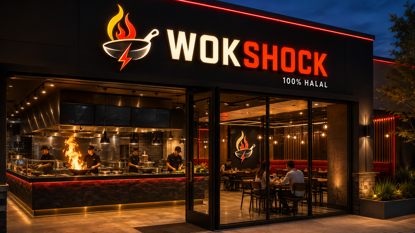 Full-size WOKSHOCK fast-casual restaurant concept